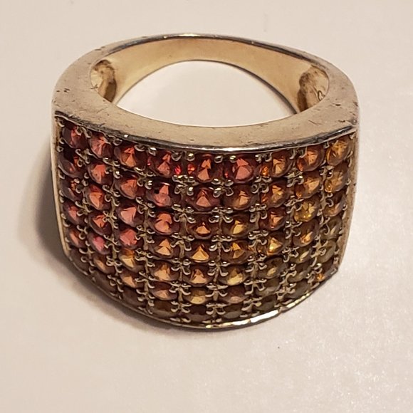 Sterling Silver Ladies Genuine 1/2 CTTW Citrine Multicolored Gem Ring SZ 7 3/4 - Picture 3 of 10